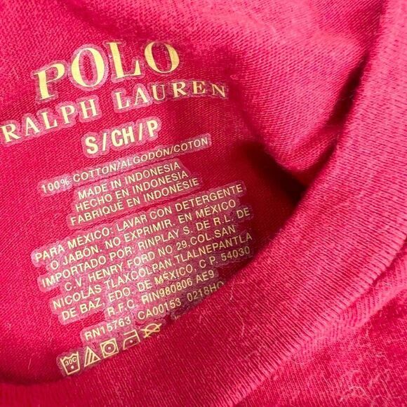 Polo Ralph Lauren Shirt Mens Small Red Long-Sleeve Crew Neck Bear Cotton Tee - Picture 3 of 7